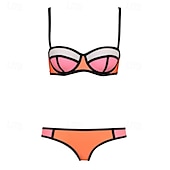 billiga Surfing Tankinis och Bikinis-Dam Bikiniset Baddräkt Badkläder Solid färg Badkläder Ljusrosa Rodnande Rosa Andningsfunktion Ärmlös - Surfing Strand Simmning Sommar