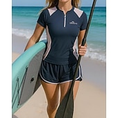 זול טנקיני וביקיני לגלישה-בגדי ריקוד נשים מגן מפריחה מכנסי שורט בגדי ים בגדי ים בגדי ים שחור אפור UPF 50+ בקרת בטן גלישה שייט בקאנו שנרקול קיץ