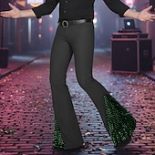 Недорогие Вспышка-Муж. Штаны Костюм Беллое дно Расклешенные брюки Брюки для выпускного Пэчворк Блестящий металл Полотняное плетение Комфорт Полная длина Для вечеринок Бизнес Повседневные Мода Уличный стиль