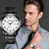 Недорогие Кварцевые часы-Современные мужские наручные часы, модные мужские кварцевые часы с календарем и светящимся цифровым циферблатом – лучший выбор подарка для мужчин.