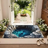 Χαμηλού Κόστους Τελαμότες-3D Οπτική Ψευδαίσθηση Χαλούμι Κίνδυνος Σαλάτας Μη Ολισθηρή Σχέδιο Τρύπας Στροβιλισμού για Είσοδο Αίθουσα Μπάνιο Σκαλοπάτια Εσωτερικού Εξωτερικού Διότιμον Γη Γρήγορη Στεγνή Απορροφητική 20 x 31 ίντσες