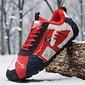 billiga Vardagssneakers-Herr Sneakers Fleecefoder Löpning Promenad Ledigt PU Läder Bekväm Halksäker Andningsfunktion Korta stövlar / ankelstövlar Snörning Mörkröd Orange Grön Sommar Vår Höst