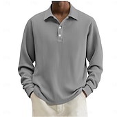 economico Polo classica da uomo-Per uomo Camicia di Velluto a Coste Testurizzato Casuale Sportivo Bavero Manica Lunga Moda Essenziale Blocco di colori Semplice Bottoni Caldo Autunno Primavera &amp; Autunno Autunno &amp; Inverno Vestibilit