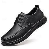 economico Scarpe Casual con Lacci-scarpe da lavoro da uomo marrone scuro, eleganti con lacci, in similpelle di alta qualità, perfette per l'ufficio e le occasioni professionali