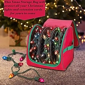 levne Vánoční úložiště-taška na vánoční osvětlení, organizér na vánoční osvětlení z oxfordské látky, taška na vánoční osvětlení pro organizaci kabelů světel bez zamotání, taška na zip &amp;nádoba na sváteční světýlka