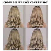cheap Party Wigs-Synthetic Wig Wavy Curly Weave Middle Part Asymmetrical Deep Parting Machine Made Wig 26 inch Black / Gold Synthetic Hair Women's Classic Comfortable Color Gradient Mixed Color