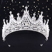 cheap Tiaras &amp; Crowns-Crown Tiaras Headdress Alloy Wedding Birthday Elegant Vintage With Rhinestone Crystal Headpiece Headwear