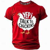 cheap Men's Funny T shirts-Funny Chicken T-shirt, Yep I Talk to Chickens Shirt, Poultry Farmer Humor Tee, Cute Farm Animal Graphic Gift for Men, Chicken Lover Farm Life Apparel, Sizes S M L XL XXL XXXL