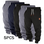 economico pantaloni da jogging-Per uomo Pantaloni da tuta Joggers Pantaloni in Pile Pantaloni Coulisse Elastico in vita Confezione multipla Semplice Comodità Lunghezza intera All'aperto Quotidiano Uscire Stile Classico Essenziale