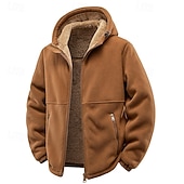 economico Felpa con cappuccio in pile-Per uomo Felpa con cappuccio Felpa con cappuccio a zip intera Felpa con cappuccio e zip Felpe con cappuccio e zip Felpa con cappuccio in pile Sherpa Blu Nero Verde militare Marrone Con Cappuccio