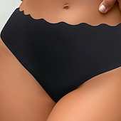 olcso Női háló- és szabadidőruházat-Női Bugyik Alap bugyi Rugalmas derékNightwearNejlon Vakáció Otthon Egyszínű Divat aranyos stílus Fekete Fehér Bézs Tavaszi nyár Ősz &amp; tél