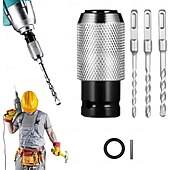 economico set di punte da trapano-set di utensili adattatori per martello perforatore portatile con 2/3/4 punte per trapano a percussione - testa di conversione per chiave elettrica, anticorrosione &amp;antiruggine, ideale per progetti di