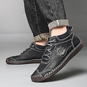 economico Stivaletti alla caviglia-sneakers da uomo in similpelle marrone con lacci: eleganti e versatili, ideali per il lavoro, l'abbigliamento casual e le attività all'aperto