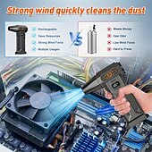 cheap Vehicle Cleaning Tools-Handheld Powerful Turbofan Yard Lawn and Gardening/snow Removal Tools/machines High-speed Brushless Motor Built-in Large Capacity Battery Car Dust Removal Fan Portable Outdoor Dust Removal Fan!