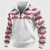 levne Vintage etnické mikiny-Pánské Etno Mikina Geleneksel Vintage Retro Stojáček Venkovní Práce Dar Vodní modrá Jezerní modrá Žlutá Rubínově červená Zip Podzim Zima Návrhář S M L XL XXL XXXL