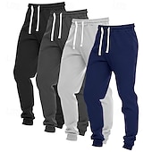 Χαμηλού Κόστους Αθλητικά παντελόνια-Ανδρικά Αθλητικές Φόρμες Παντελόνι Fleece Τζόγκκερ Παντελόνια Casual παντελόνι Κορδόνι Τσέπη Ελαστική μέση Σκέτο Άνεση Πλήρες μήκος ΕΞΩΤΕΡΙΚΟΥ ΧΩΡΟΥ Καθημερινά Απλός Κλασσικό στυλ 1 2 Μικροελαστικό