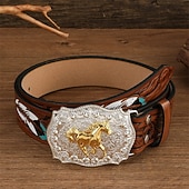 economico Cinture da uomo-Per uomo Cintura Fibbia automatica Rilascio rapido Pelle PU Lega Vintage Durevole Regolabile Cavallo Marrone Caffè All'aperto Quotidiano Cintura Vita