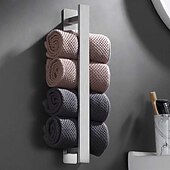 olcso Törülközőtartó-törölközőtartó, erősen öntapadó fekete törölközőtartó rozsdamentes acél falra szerelhető