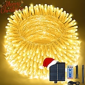 halpa Aurinkoenergiakäyttöinen-Ulkona aurinkosähkölaitteet IP44 vedenkestävä valostring sisä- ja ulkotiloissa piha terassi häät lomajuhla puu ilmapiirikoristelu valo USB-lataus kaukosäätimellä 10/20/30/50/100M