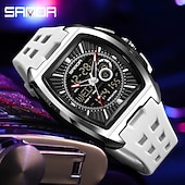 baratos Relógios Quartz-Relógio Esportivo Quartz de Duplo Display SANDA 5118 Moda À Prova D'Água Multi Funcional Luminosa Cronógrafo Calendário Relógio Masculino