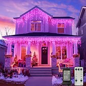 Недорогие Питание от электросети-Рождественская сосулька, 33 фута, 400 светодиодов, 48 капель, 8 функций, таймер, дистанционное управление, прозрачный провод, подключаемые гирлянды, праздничные, свадебные, вечерние, декоративные огни, низкое напряжение, безопасная розетка