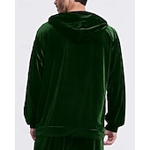 baratos moletons básicos-Homens Moletom Moletom com capuz e calças Conjunto de roupas Conjunto de moletons Capuz Ao ar livre Diário Esportes Com Cordão Bolsos Tecido Vermelho Vinho Preto Azul Royal Poliéster Roupas Esportivas