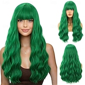 cheap Carnival Wigs-Carnival Wig 2026 Blonde Pink Blue Curly Long Synthetic Festival Wig Mardi Gras Parade Cosplay Costume Hair for Women