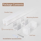 Недорогие LED аксессуары-Система силиконовых светодиодных каналов 16,4 фута/5 м 32,8 фута/10 м белая 14 мм 16 мм водонепроницаемая гибкая неоновая лента для светодиодных лент 10 мм 12 мм (светодиодные ленты не входят в