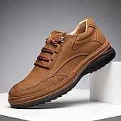 economico Scarpe Casual con Lacci-scarpe stringate da uomo in similpelle marrone: eleganti e classiche, ideali per il lavoro, per l'abbigliamento casual da lavoro e per tutti i giorni