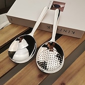 abordables Ustensiles et gadgets de cuisine-Lot de 2 louches en acier inoxydable pour servir la soupe et le riz, avec trou d'égouttage et manche isolant thermique. Ustensiles de cuisine pour un usage quotidien.