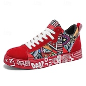 economico Sneakers Casual-sneakers casual rosse da uomo: alla moda e comode, perfette per l'uso quotidiano, lo street style e le uscite informali