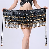 economico Abbigliamento danza del ventre-Gonna di Paillettes Samba Dancewear Gonna Sparkly con Frange Gonna Glitter da Danza del Ventre Scarf Hip per Carnevale Festival Festa Costume di Performance