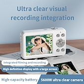 olcso Fényképezőgép és fénykép-digitális fényképezőgép 56mp-es fényképezőgépek fotózáshoz, célozd meg és lőj digitális fényképezőgép autofókusszal, dupla kamerás vakuval, 16x zoommal, rázkódásmentesítéssel, 128 GB-os kártyával,