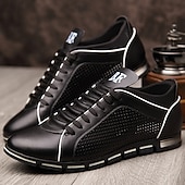 economico Sneakers Casual-sneakers sportive rosse da uomo con tomaia traforata: scarpe stringate eleganti per le feste informali e per l'uso quotidiano