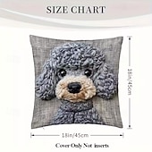baratos Textured lance travesseiros-Capa de almofada decorativa cinza com estampa plana 2D de um cachorrinho de pelúcia fofo, em tecido macio de pelúcia curta com bordado falso, ideal para sofá, quarto, sala de estar e decoração de móveis.