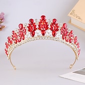 abordables Tiara &amp; Coronas-Tiaras de la corona Vestimenta de Cabeza Legierung Boda Cumpleaños Elegante Estilo lindo Con Cristal Celada Sombreros