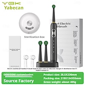 baratos Escova de Dentes Elétrica-Escova de dentes elétrica para adultos, modelo 2025, com cabeça de cerdas macias, totalmente automática, recarregável via USB, silenciosa, potente, à prova d'água IP8X, bateria com duração de até 70
