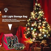 levne Vánoční úložiště-taška na vánoční osvětlení, organizér na vánoční osvětlení z oxfordské látky, taška na vánoční osvětlení pro organizaci kabelů světel bez zamotání, taška na zip &amp;nádoba na sváteční světýlka