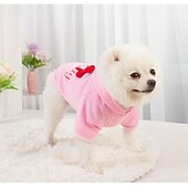 cheap Hoodies-Small Dog Pink Hoodie - Little Beauty Pet Sweatshirt with Bow Accent - Great Gift for Dogs