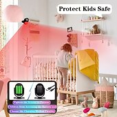 cheap Burglar Alarm Systems-125dB Loud Motion Sensor Alarm Indoor Wireless Infrared Security Motion Detector With Warning Light/Remote Control Suitable for Homes/Sheds/Garages