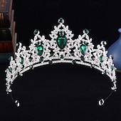 economico Tiare &amp; Corone-Diademi Acconciatura Lega Matrimonio Compleanno Carino Lucido Con Strass Copricapo Copricapo