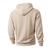 cheap Basic Tracksuits-Men's Hoodie Tracksuit Hoodie &amp; Pants Outfit Set Hoodies Set Hoodie Outdoor Daily Sports Jacquard Drawstring Pocket Plain Black Orange Khaki Polyester Activewear Fashion Streetwear Spring