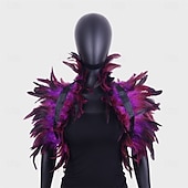 olcso kiegészítők-Karnevál 2026 Rio Karnevál Samba Kiegészítők Gótikus Természetes Toll Káplán Sál Vállra Terítő Csipkakolár Halloween Jelmezek Nőknek Brazil Fesztivál Előadási Jelmez