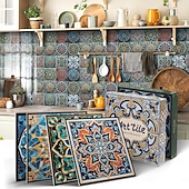 Χαμηλού Κόστους Αυτοκόλλητα πλακιδίων-12 τεμάχια αυτοκόλλητα πλακιδίων τοίχου 3d peel stick 6x6 in, παχύ μωσαϊκό κρυστάλλου αφρού pe, αδιάβροχο backsplash για κουζίνα, μπάνιο &amp;διακόσμηση σπιτιού, μεταλλικό κουτί δώρου με πάνελ τοίχου