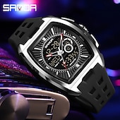 baratos Relógios Quartz-Relógio Esportivo Quartz de Duplo Display SANDA 5118 Moda À Prova D'Água Multi Funcional Luminosa Cronógrafo Calendário Relógio Masculino