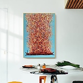 cheap Landscape Paintings-Mintura Hand Painted Return with a Full Load Oil Paintings on Canvas Modern Wall Art Picture For Home Decoration Ready To Hang With Stretched Frame