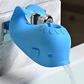 abordables Limpiando suministros-Cubierta de grifo de bañera de silicona con forma de ballena: suave, duradera y segura para los más pequeños, azul &amp;Opciones grises, ideales para la seguridad del baño y el tiempo de juego, cubierta