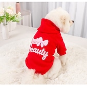 cheap Hoodies-Small Dog Pink Hoodie - Little Beauty Pet Sweatshirt with Bow Accent - Great Gift for Dogs