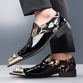 Χαμηλού Κόστους Μπαλαρίνες-Ανδρικά πολυτελή μαύρα μοκασίνια με φλοράλ σχέδια – κομψά παπούτσια για ειδικές περιστάσεις και βραδινά ρούχα