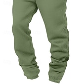 cheap Joggers-Men's Waffle Sweatpants Joggers Trousers Casual Pants Drawstring Elastic Cuff Solid Color Comfort Full Length Daily Outdoor Streetwear Vacation Fashion Black White Micro-elastic